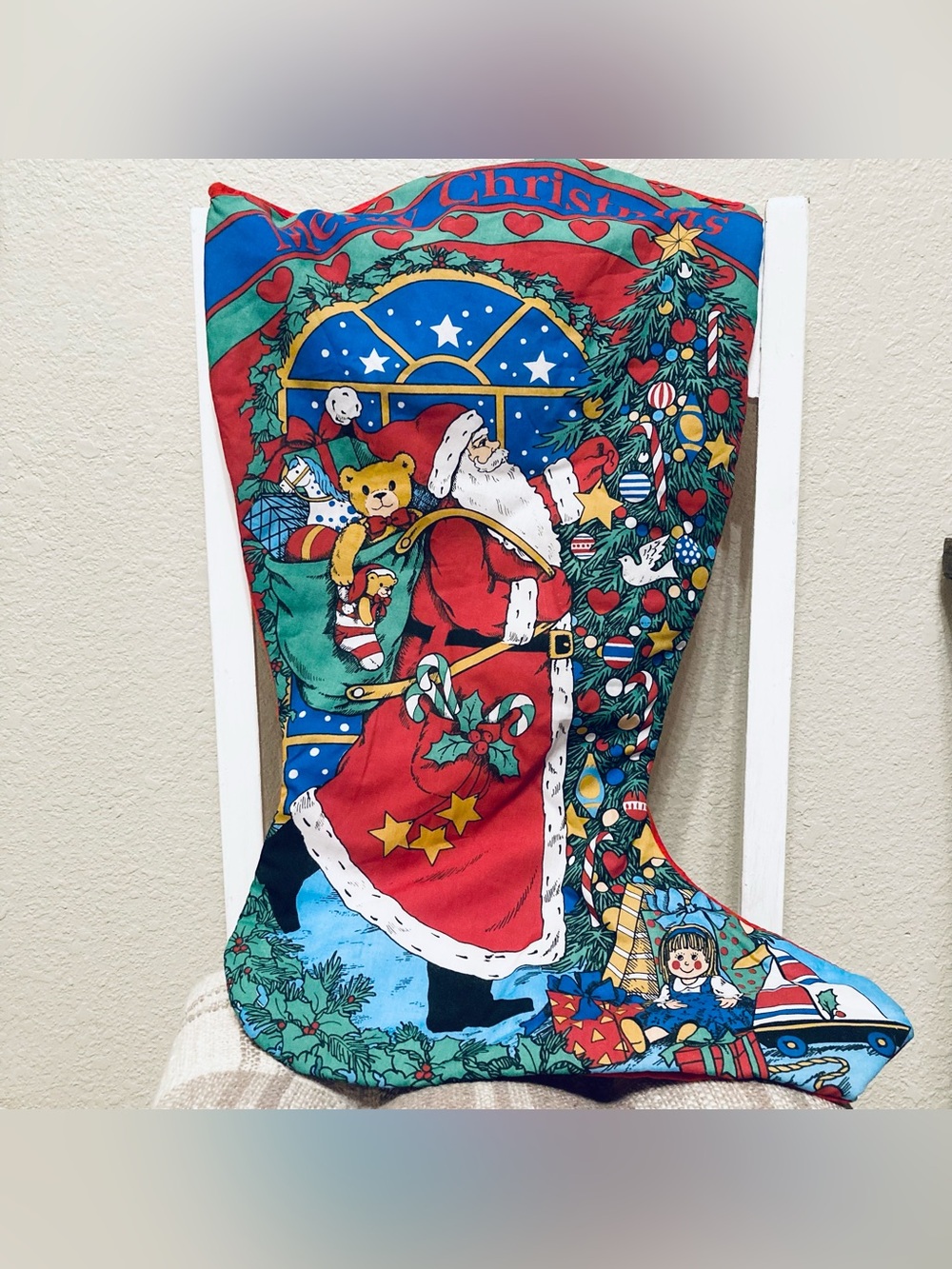 Vintage Santa Clause Christmas Avon Huge Christmas Stocking 28